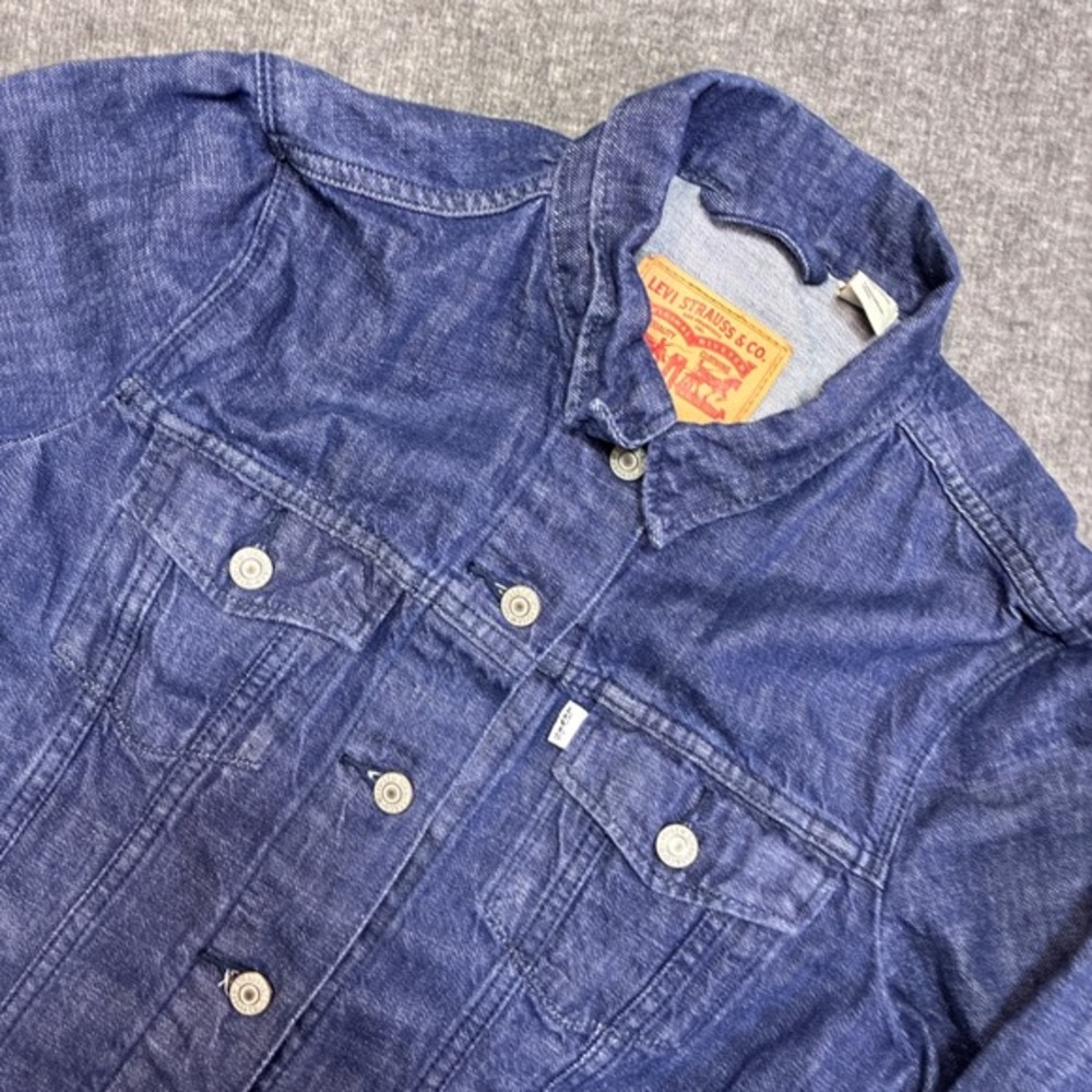 Levi's Trucker Jacket Women Large Blue Denim Button Up 41960-0001‎